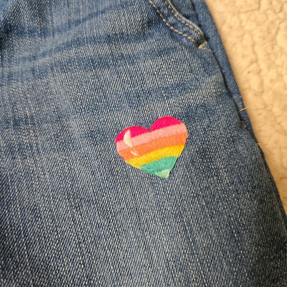 The Children's Place Denim Overalls with Embroidered Patches Girls' Size 6X/7 - Picture 6 of 15